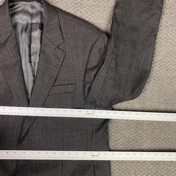 Lauren Ralph Lauren Houndstooth Blazer Men's 42L Gray Blue Red Wool 2 Button - Picture 9 of 15